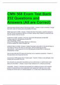 CMN 568 Exam Test Bank 232 Questions and Answers (All are Correct)