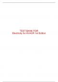 Test Bank For Electricity for HVACR 1st Edition All Chapters - 9780133143577