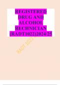 REGISTERED DRUG AND ALCOHOL RECHNICIAN (RADT1022)2024/25