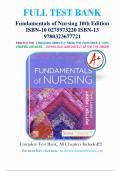 Test Bank Fundamentals of Nursing 10th Edition Test Bank Potter Perry Chapter 1-50 | Complete Guide 2022