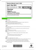 Pearson Edexcel Level 3 GCE German Advanced PAPER 3: Speaking Instructions to the candidate QP  APRIL/MAY 2024