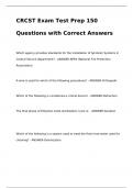 CRCST Exam Test Prep 150 Questions with Correct Answers