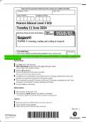 Pearson Edexcel Level 3 GCE GUJARATI Advanced PAPER 3: Listening, reading and  writing in Gujarati