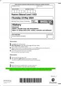 Pearson Edexcel Level 3 GCE History Advanced PAPER 1: Breadth study with interpretations  Option 1C: Britain,1625–1701: conflict, revolution and settlement QP MAY 2024 