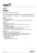 AQA GCSE DRAMA 8261/W Component 1 Understanding Drama question paper june 2024