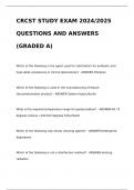 CRCST STUDY EXAM 2024/2025 QUESTIONS AND ANSWERS (GRADED A)