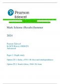 Pearson Edexcel In GCE History (9HI0/2F) Advanced Paper 2: Depth study Option 2F.1: India, c1914 48: the road to independence  Option 2F.2: South Africa, 1948–94: from Mark Scheme (Results) Summer 2024