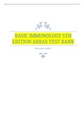 Basic Immunology 5th Edition Abbas Test Bank