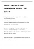 CRCST Exam Test Prep #3 Questions and Answers 100% Correct