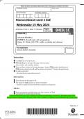 Pearson Edexcel Level 3 GCE History Advanced Subsidiary PAPER 1: Breadth study with  interpretations Option 1C: Britain, 1625–1701: conflict, revolution and settlement QP JUNE 2024 