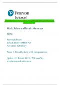 Pearson Edexcel In GCE History (8HI0/1C) Advanced Subsidiary Paper 1: Breadth study with  interpretations Option 1C: Britain, 1625-1701: conflict, revolution and settlement Mark Scheme  (Results) Summer 2024 