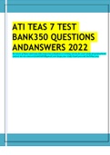 ATI TEAS 7 TEST BANK 350 QUESTIONS AND ANSWERS 2022