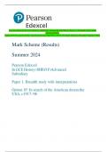 Pearson Edexcel In GCE History (8HI0/1F) Advanced Subsidiary Paper 1: Breadth study with  interpretations  Option 1F: In search of the American dream: the USA, c1917–96 Mark Scheme (Results) Summer 2024