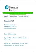 Pearson Edexcel in GCE History (8HI0/2F) Advanced Subsidiary Paper 2: Depth study Option 2F.1: India,  c1914-48: the road to independence Option 2F.2: South Africa, 1948-94: from apartheid state to ‘rainbow  nation’ Mark Scheme (Pre-Standardisation) Summe