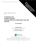 Community and Problem Oriented Policing Effectively Addressing Crime and Disorder 7th Edition Peak Test Bank