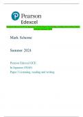 Pearson Edexcel GCE In Japanese (9JA0) Paper 3 Listening, reading and writing Mark  Scheme Summer 2024 