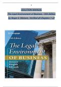 SOLUTION MANUAL  The Legal Environment of Business, 14th Edition  by Roger E. Meiners, Verified all Chapters 1-22