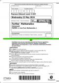 Pearson Edexcel Level 3 GCE Further Mathematics Advanced PAPER 1: Core Pure Mathematics 1 QP MAY  2024