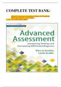 COMPLETE TEST BANK:   Advanced Assessment: Interpreting Findings and Formulating Differential Diagnoses Fourth Edition by Mary Jo Goolsby latest Update .