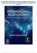 TEST BANK INTERPERSONAL RELATIONSHIPS PROFESSIONAL COMMUNICATION SKILLS FOR PROFESSIONAL NURSES 9TH EDITION