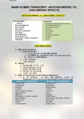 MARK KLIMEK TRANSCRIPT: ANTICHOLINERGIC VS | CHOLINERGIC EFFECTS.