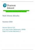 Pearson Edexcel GCE In A Level Further Mathematics (9FM0) Paper 4C  Further Mechanics 2 Mark Scheme (Results) Summer 2024 