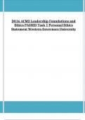 D016 ACM2 Leadership Foundations and Ethics PASSED Task 1 Personal Ethics Statement Western Governors University