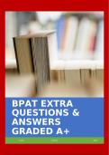 BPAT EXTRA QUESTIONS & ANSWERS GRADED A+