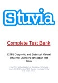 DSM5 Diagnostic and Statistical Manual of Mental Disorders 5th Edition Test Bank