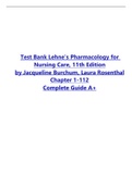 TEST BANK;  Lehne's Pharmacology for Nursing Care, 11th Edition by Jacqueline Burchum, Laura Rosenthal - ALL CHAPTERS INCLUDED 