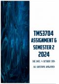 TMS3704 Assignment 6 Semester 2 2024 | Due 4 October 2024