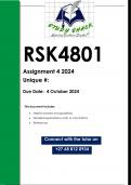 RSK4801 Assignment 4 (QUALITY ANSWERS) 2024