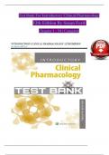 TEST BANK For Introductory Clinical Pharmacology, 12th Edition By Susan Ford, Verified Chapters 1 - 54, Complete Newest Version