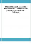 D016 ACM2 Task 2 - Leadership Foundations and Ethics passes task solution Western Governors University