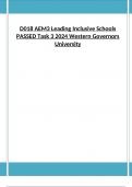 D018 AEM3 Leading Inclusive Schools PASSED Task 3 2024 Western Governors University