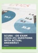 SCUBA - OD EXAM (2024-25) QUESTIONS WITH ACTUAL ANSWERS!!