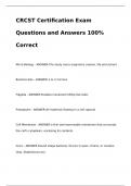 CRCST Certification Exam Questions and Answers 100% Correct