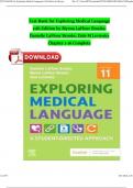 Test Bank for Exploring Medical Language 11th Edition by Myrna LaFleur Brooks; Danielle LaFleur Brooks; Dale M Levinsky Chapter 1-16 Completed Guide A + ISBN:9780323711562 Newest Edition 2024 Instant Pdf Download