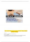 Test Bank- Bates Guide To Physical Examination and History Taking 13th Edition Bickley ISBN- 978-1496398178 Verified 2024 Practice Questions and 100% Correct Answers with Explanations for Exam Preparation.fully verified.