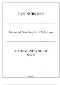 (WGU D494) NURS 2000 Advanced Standing for RN License - OA Readiness Guide Q & S 2024