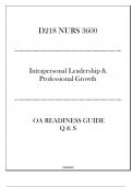 (WGU D218) NURS 3600 Intrapersonal Leadership & Professional Growth - OA Readiness Guide Q & S