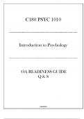 (WGU C180) PSYC 1010 Introduction to Psychology - OA Readiness Guide Q & S 2024