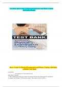 Test Bank- Bates Guide To Physical Examination and History Taking 13th Edition Bickley ISBN- 978-1496398178 Verified 2024|25 Practice Questions and 100% Correct Answers with a guaranteed pass .