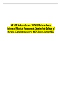 NR 509 Midterm Exam / NR509 Midterm Exam: Advanced Physical Assessment: Chamberlain College of Nursing (Complete Answers- 100% Score, Latest 2022