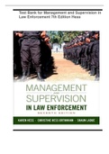 Test Bank for Management and Supervision in Law Enforcement 7th Edition 