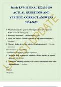 Inside LVMH FINAL EXAM 100 ACTUAL QUESTIONS AND VERIFIED CORRECT ANSWERS 2024-2025