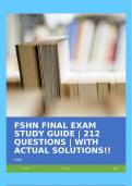 FSHN FINAL EXAM STUDY GUIDE | 212 QUESTIONS | WITH ACTUAL SOLUTIONS!!