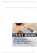 Test Bank- Bates Guide To Physical Examination and History Taking 13th Edition Bickley ISBN- 978-1496398178 | Complete Solution |Grade A+.