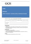 OXFORD CAMBRIDGE AND RSA 2024 GCSE  Business  J204/01: Business 1: business activity, marketing and people