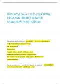 NURS 4010 Exam 1 2023-2024 ACTUAL EXAM AND CORRECT DETAILED ANSWERS WITH RATIONALES